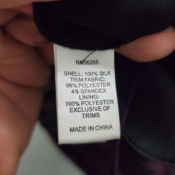 Express Women's Y2K Lime Purple Ombre Tropical Leaf Print Silk Halter Neck Top 6 - Picture 6 of 10